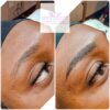 Before and after eyebrow microblading.